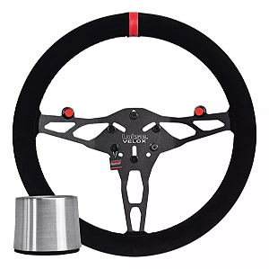Volante Esportivo Lotse Velox Preto Camurça + Cubo