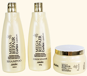 Kit Mega Repair Cortex Lipidium Shampoo Condicionador e Máscara 500g