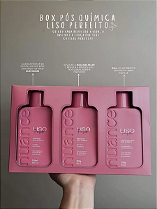 Box Liso Perfeito Pós Química Hair Care 250ml - Kit 3 peças
