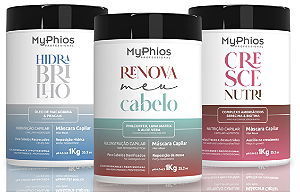 Cronograma Capilar Luxo 1kg - Cresce Nutri + Renova Meu Cabelo + Hidra Brilho