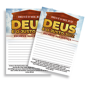 Folheto Deus É O Justo Juiz justiça divina 500 Unids