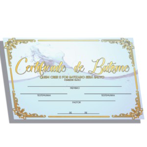 Certificado de Batismo 20×14 ( cento)