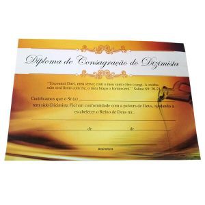 Diploma de Consagração do Dizimista