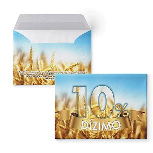 Envelope Colado Dizimo 10% (100 unidades)