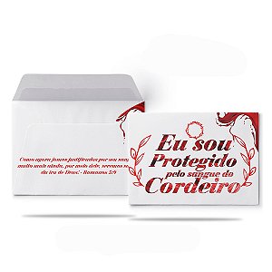 Envelope Eu sou Protegido pelo sangue do Cordeiro – 100uni