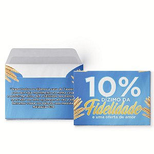 Envelope Colado 10% Dizimo da Fidelidade  - 100 uni