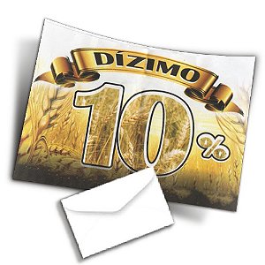 Envelope Colado Dízimo 10% - 100 uni