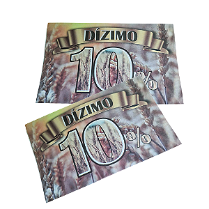 Envelope Colado Dízimo 10% - 100 uni