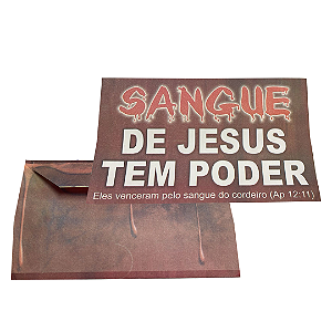 Envelope Sangue de Jesus tem poder -  100uni