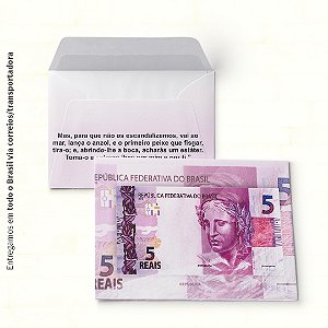 Envelope Colado – Nota de R$5 -  100uni