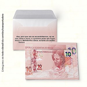 Envelope Colado Nota de R$ 10,00 -  100uni