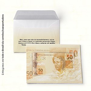 Envelope Colado – Nota de R$ 50.00 -  100uni