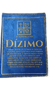 Saquitel Dizimo Igreja Quadrangular veludo grande AZUL