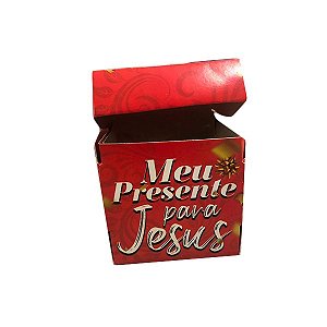 Caixa de Papel meu presente para Jesus Vermelha - 100 unid
