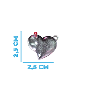 Pingente Coração Acrílico Neutro Transparente com Tampa