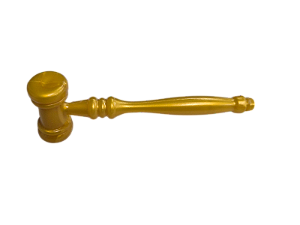 Martelo da Justiça de acrílico Dourado Porta Óleo