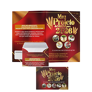 Kit Meu Projeto de Vida 2026  pasta e envelope – 100 unidades