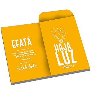 Envelope Bolsa  efáta haja luz - 100 unidades