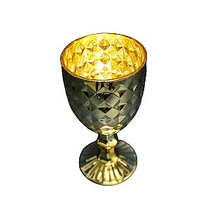 KIT  3 Taças de vidro Brand Dourado Metalizado 345ml