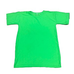 Camiseta verde fluorescente 100% Poliéster Gola Careca - 1 unidade