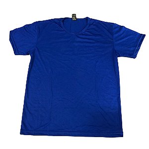 Camiseta Azul  50% Poliéster Gola Careca - 1 unidade
