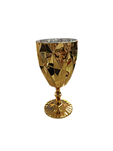 taça acrílico relevo dourada 300ml Ótima Qualidade