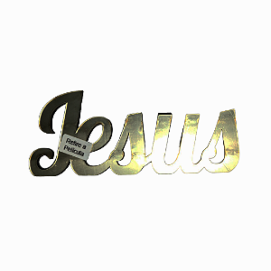 Palavra Decorativa - Jesus - Espelhada Dourada