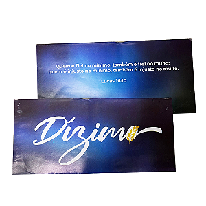 Envelope Especial  Dizimo azul Colado 23x10cm -100 unid