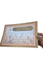 certificado Diploma Dizimista auto relevo dourado