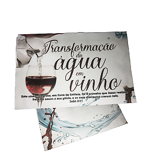 Envelope transformação da água em vinho - colado - 100 unid
