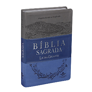Bíblia Sagrada Letra Gigante Azul Couro  - ARA