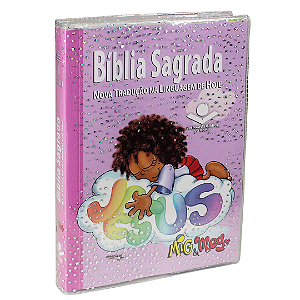 Bíblia Sagrada Infantil Mig e Meg Rosa