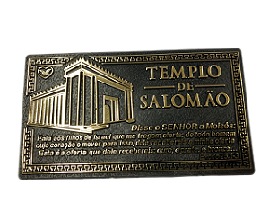 Placa PVC  Templo de Salomão IURD Dourado - 10 unidade