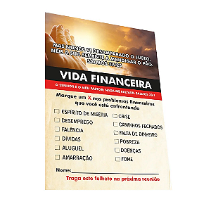 Folheto Campanha para Vida Financeira prosperidade Igrejas