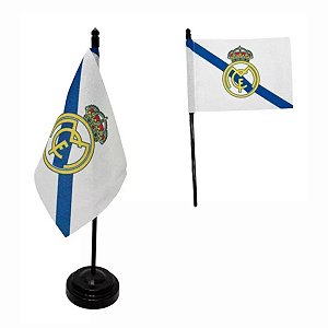 Bandeira De Mesa Time Real Madrid 14x21 cm com pedestal