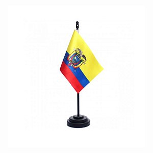 Bandeira De Mesa Pais Equador 14x21 cm com pedestal