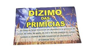 Envelope Colado Dízimo das Primícias - 100 unidades