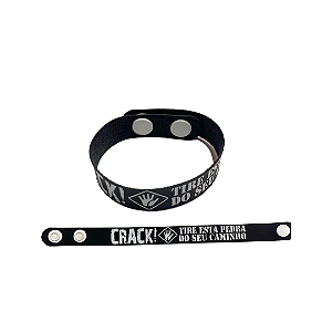 Pulseira Emborrachada Contra o Crack Preta  - 25 unidades