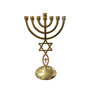Candelabro Menorah Importado Estrela de Davi 21 cm