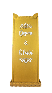 Gazofilácio Dízimos E Ofertas Igreja Dourado Grande mdf