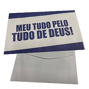 envelope Colado meu tudo pelo tudo de Deus 100 unidades