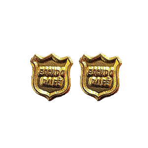 Broche Bóton Escudo da Fé banho dourado
