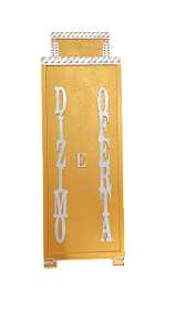 Gazofilácio Dízimos E Ofertas Igreja Dourado e Branco Em Mdf Grande