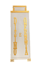 Gazofilácio Dízimos E Ofertas Igreja Branco e Dourado Em Mdf Grande