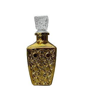 Consagrador Quadrado de Vidro Dourado detalhado