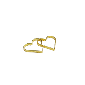 Pingente Coração Dourado Vazado - 100 unidades