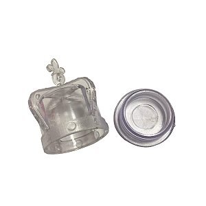 Mini Coroa Transparente pote com tampa 50 unidades