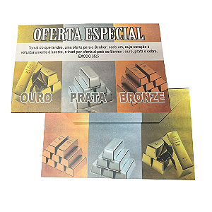 Envelope OFERTA OURO, PRATA E BRONZE 100 unidades