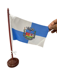 Bandeira De Mesa  Nova Iguaçu RJ 14x21 cm com pedestal