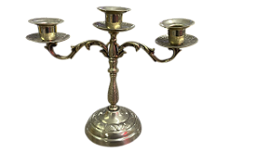 Castiçal Estilo Inglês - Metal Prateado